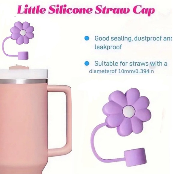 Flower Straw Topper, Fits 10mm Straws, NEW, Germ/Bug/Dust Proof your Tum… - Picture 3 of 9